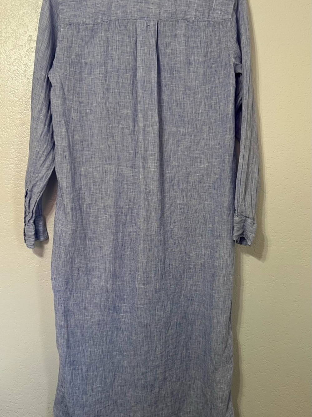 Frank & Eileen Rory Linen Shirt Dress XXS Blue Italian Linen Coastal Minimalist - Picture 4 of 8